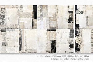 Monochrome Collage Paintings