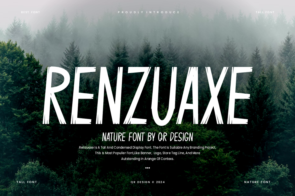 Renzuaxe - Nature Font, a Handwritten Font by QR Design Studio (Photo 1 of 6)