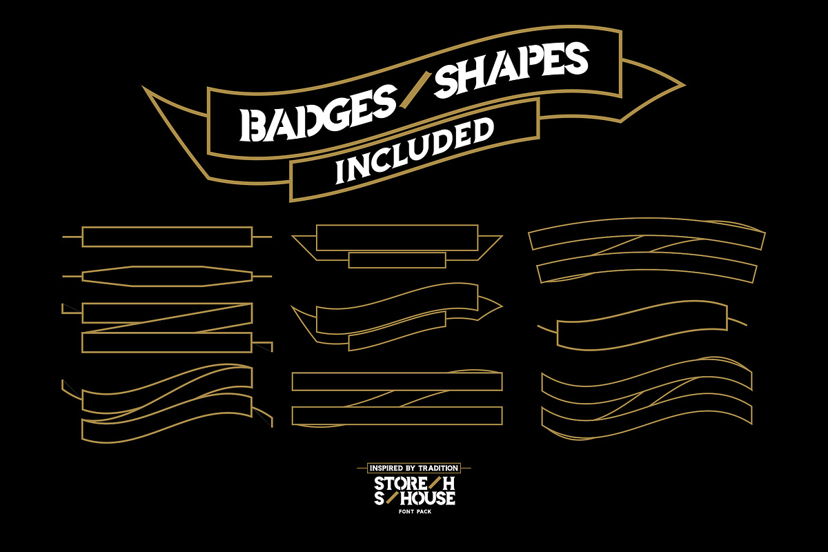 Storehouse Font + Vector shapes preview 6