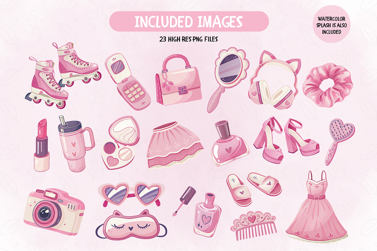 Fashion Doll Clip Art, Pink Clipart, an Illustration by TatiMockup (Photo 2 of 5)