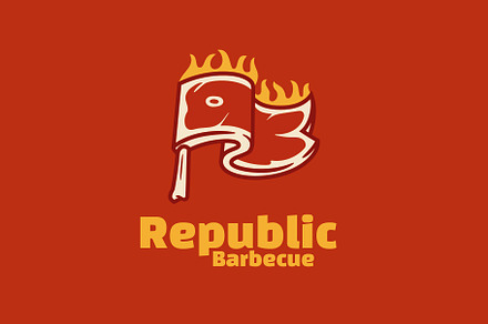 Republic Barbecue Logo Template