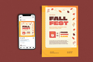 Fall Fest Orange Leaf, a Flyer Template by Me55enjah Design