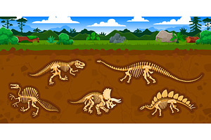 Paleontology science dinosaur fossil, an Animal Illustration by Vector Tradition