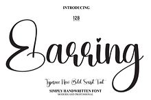 Earring | Script Font
