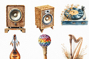 Boho Music Clipart, an Illustration by Craft Nest (Thumbnail 3 of 6)