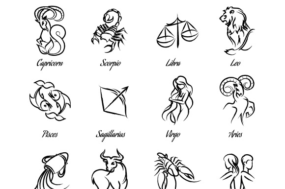 Hand Drawn Astrological Zodiac Icons