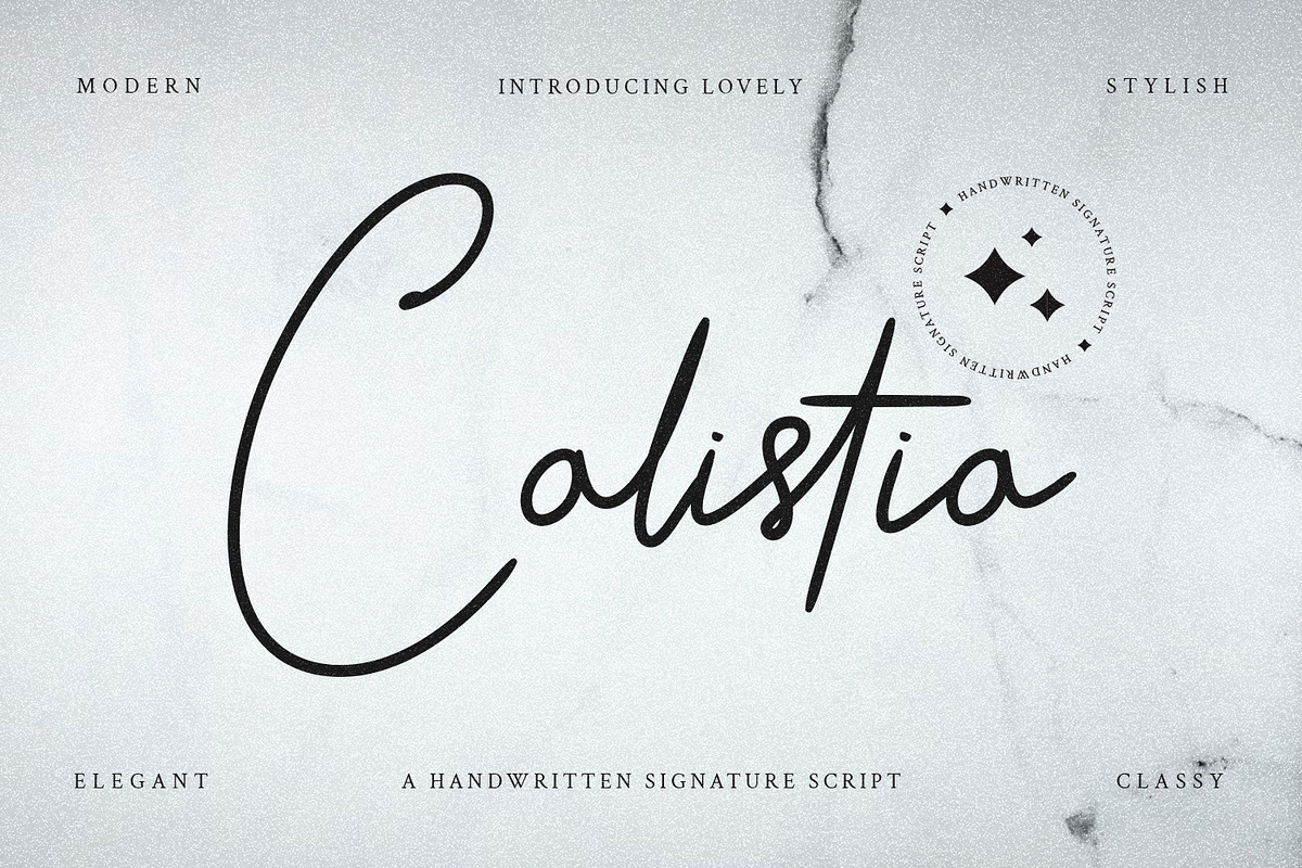 Calistia - Signature, a Handwritten Font by Hasbi Creative (Photo 1 of 12)