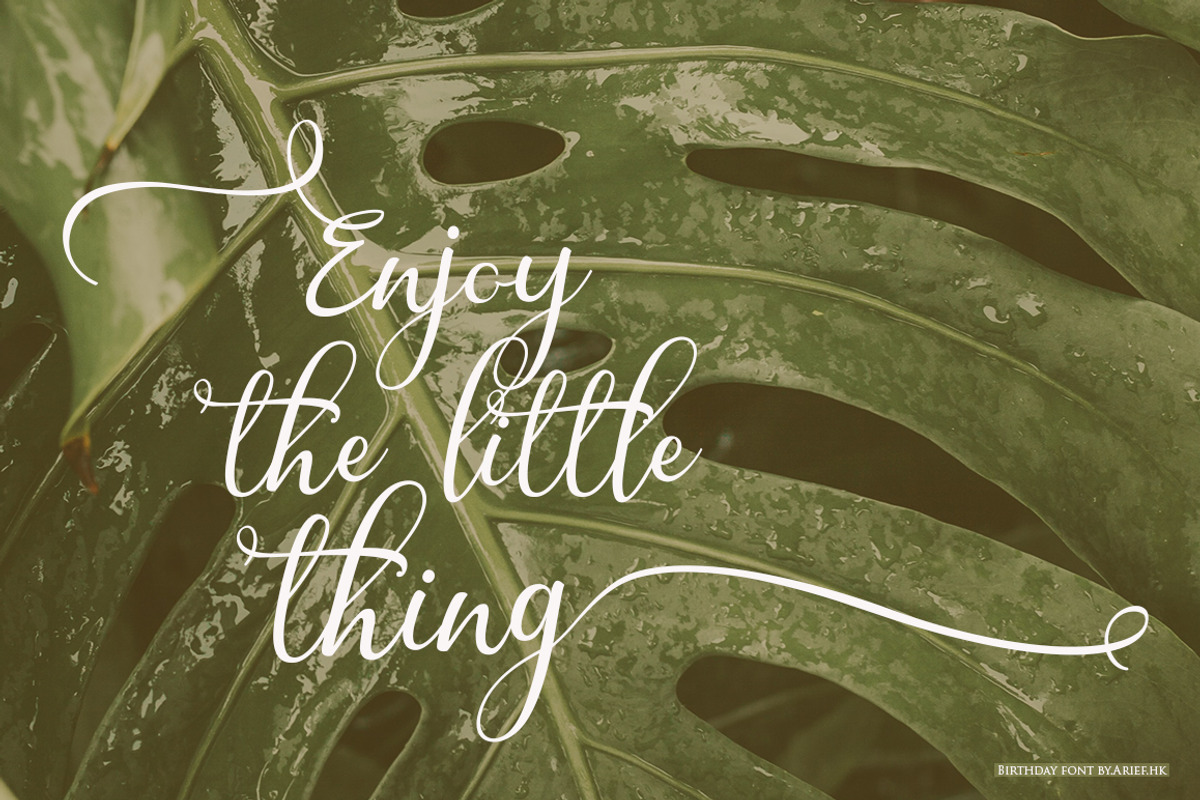 Birthday Script, a Script Font by ALIVECREATIVE (Photo 7 of 7)