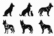 German Shepherd Dog Silhouette Set, an Animal Illustration by Gfx Expert Team (Thumbnail 3 of 3)