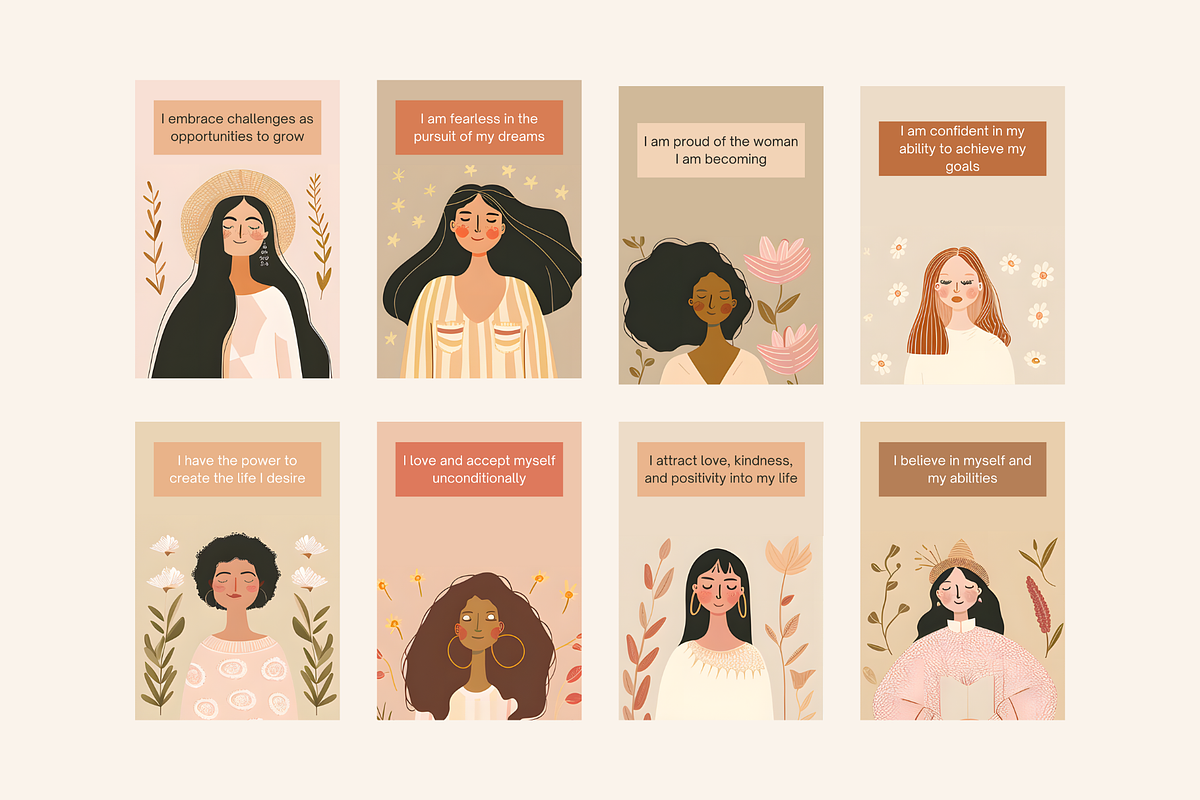 Women Empowering Affirmation Cards, a Person Illustration by Kaleidokika (Photo 2 of 5)