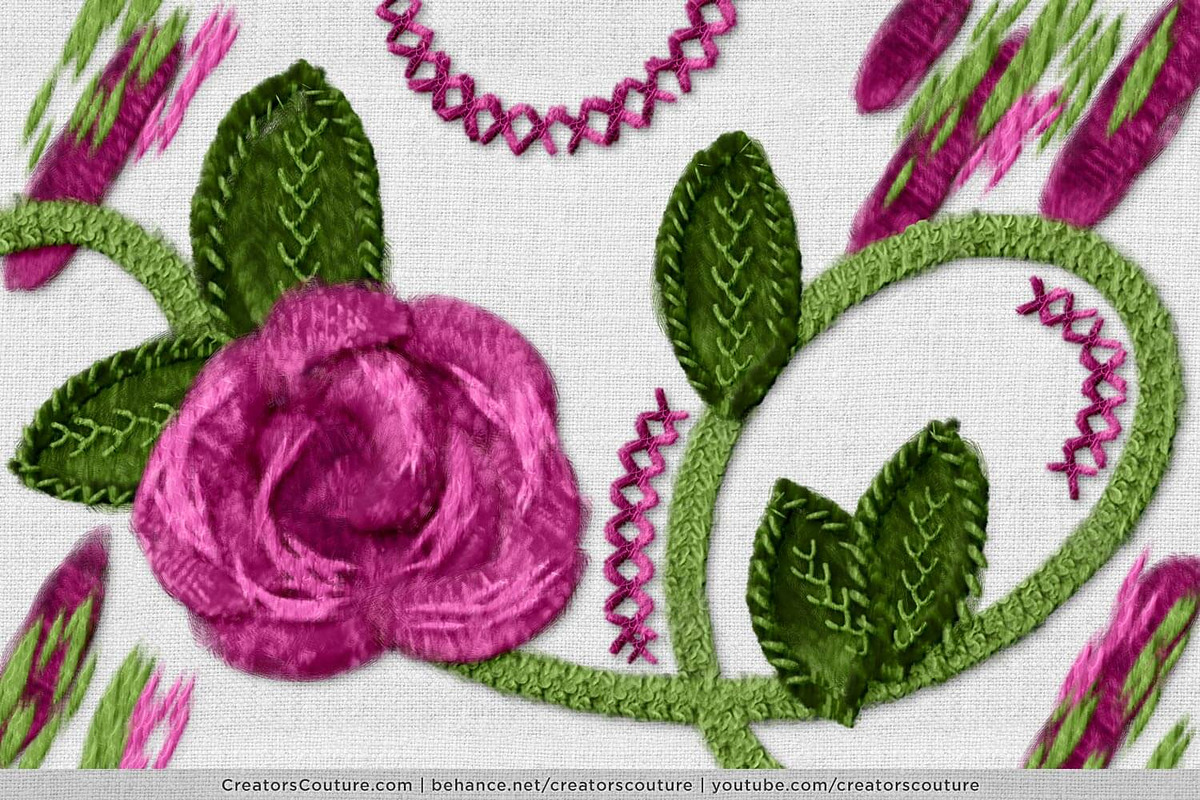 Realistic Embroidery Effect Brushes, a Brush Add-On by Creators Couture (Photo 17 of 26)