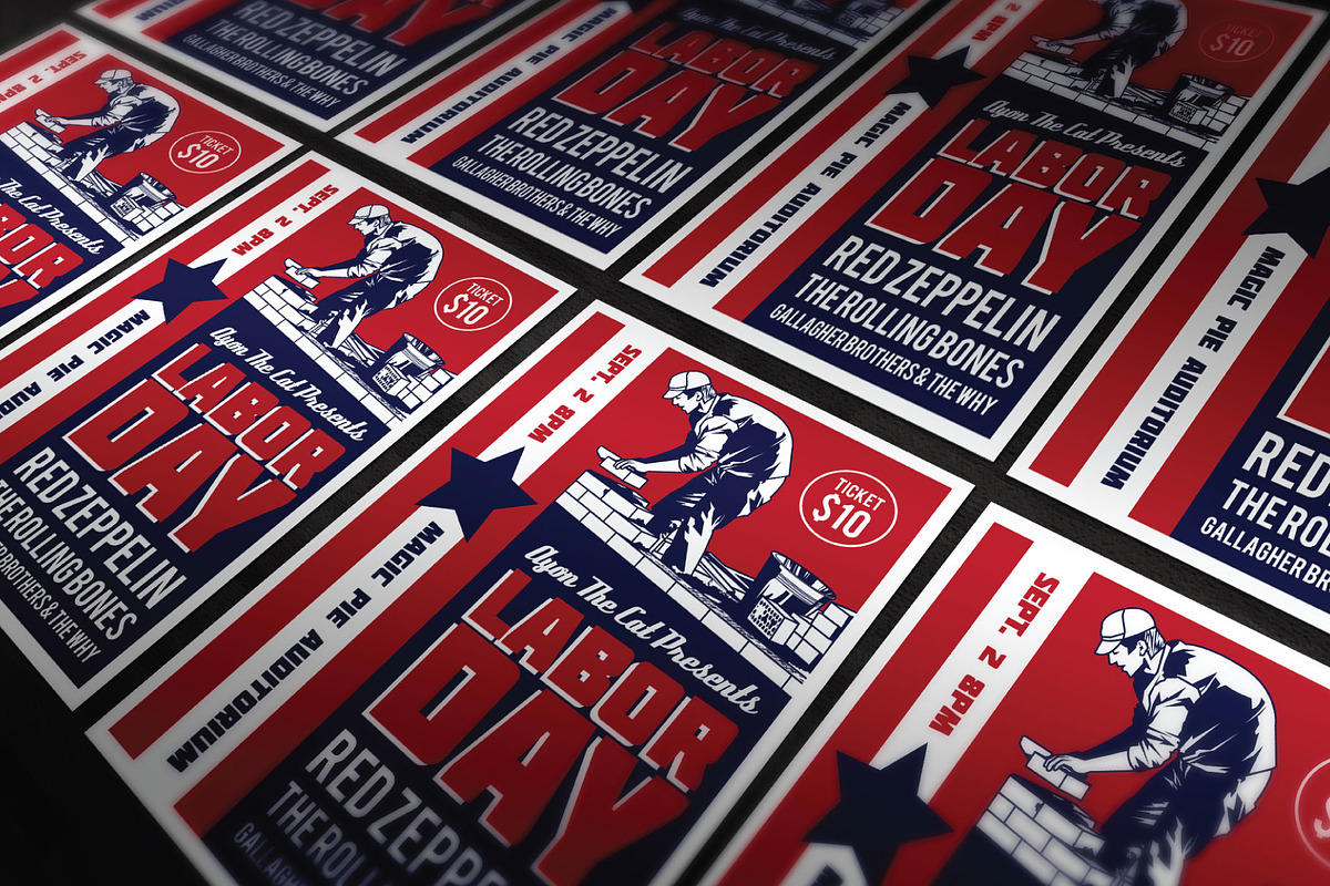 Vintage Labor Day Live Music Flyer, a Flyer Template by ashenterprise (Photo 3 of 3)