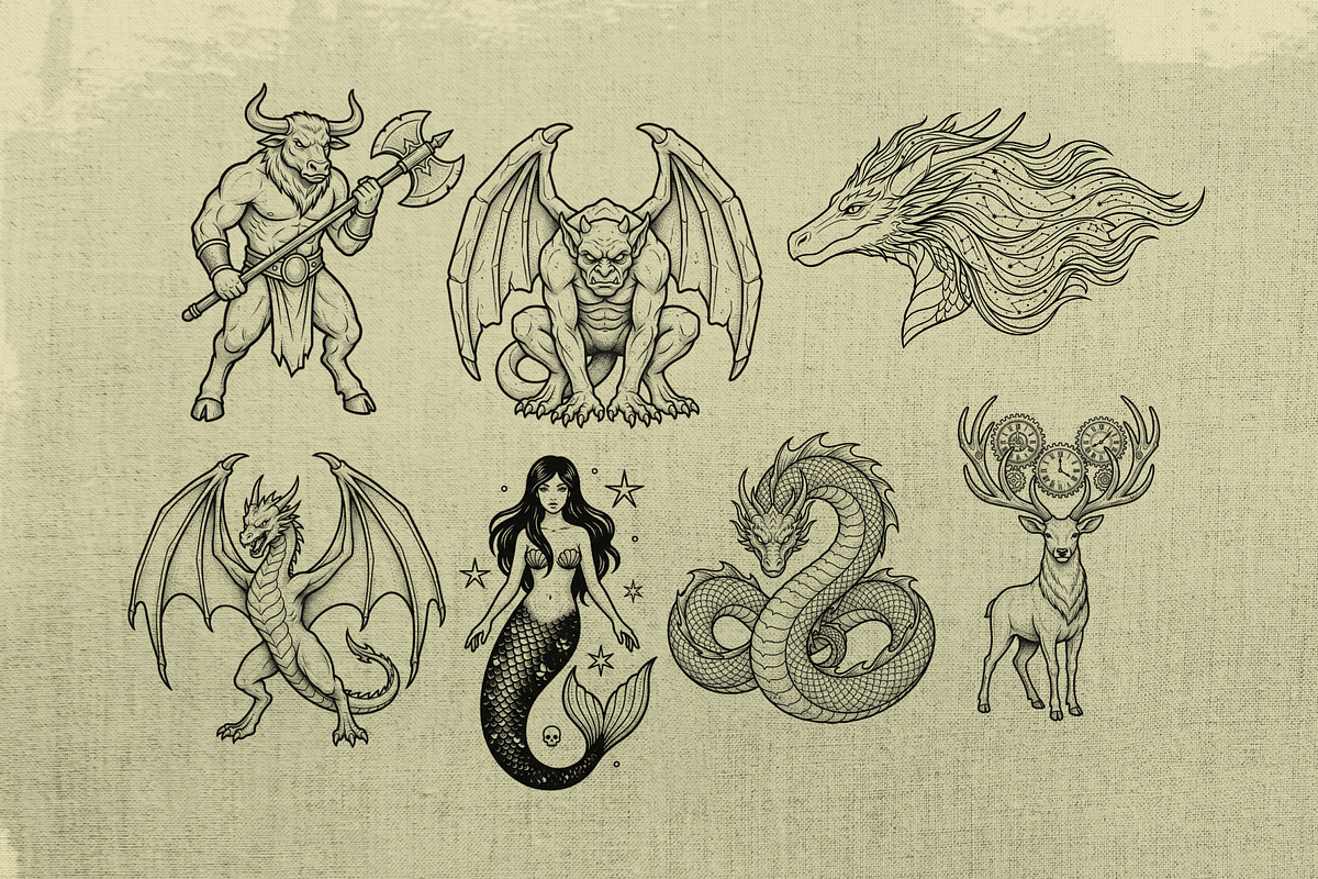 100+ Procreate Tattoo Stamp Brushes, a Brush Add-On by badrusblue (Photo 6 of 9)