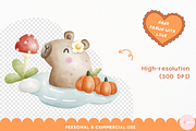 Capybara Clipart, Pumpkin Clipart, a Seasonal Illustration by ponponartwork (Thumbnail 3 of 5)
