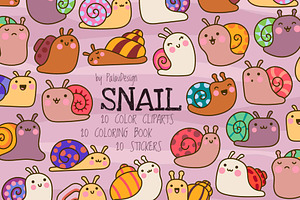 Cute Kawaii Snails, an Animal Illustration by Palau