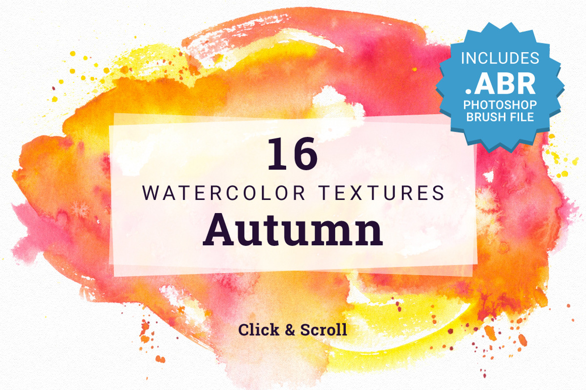 16 Watercolor Textures - Autumn, a Texture Graphic by Anne Elster Design (Photo 1 of 2)