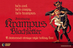 Krampus Blackletter Vintage Font, a Blackletter Font by Paper Moon Graphic Supply