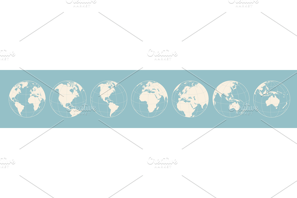 Globe, map, continents set, an Illustration by Foxys Graphic