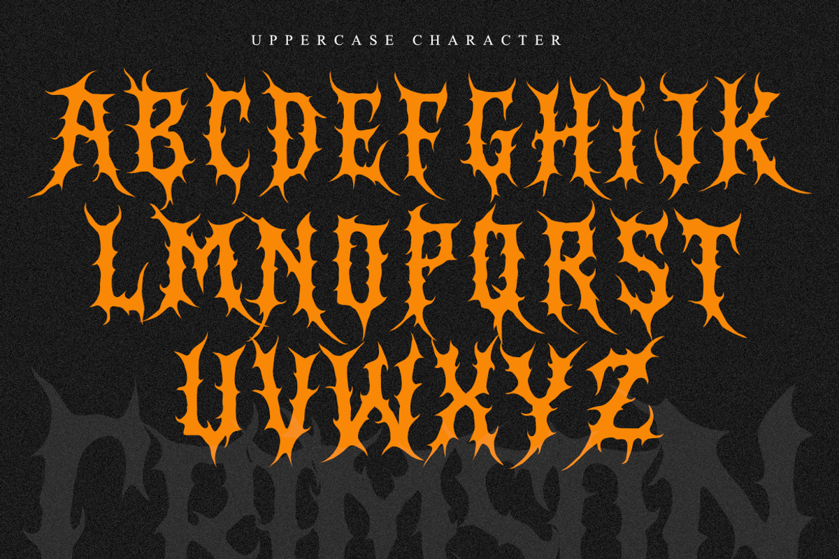 Crimson Sickness | Death Metal, a Symbol Font by Masyafi Studio (Photo 2 of 9)