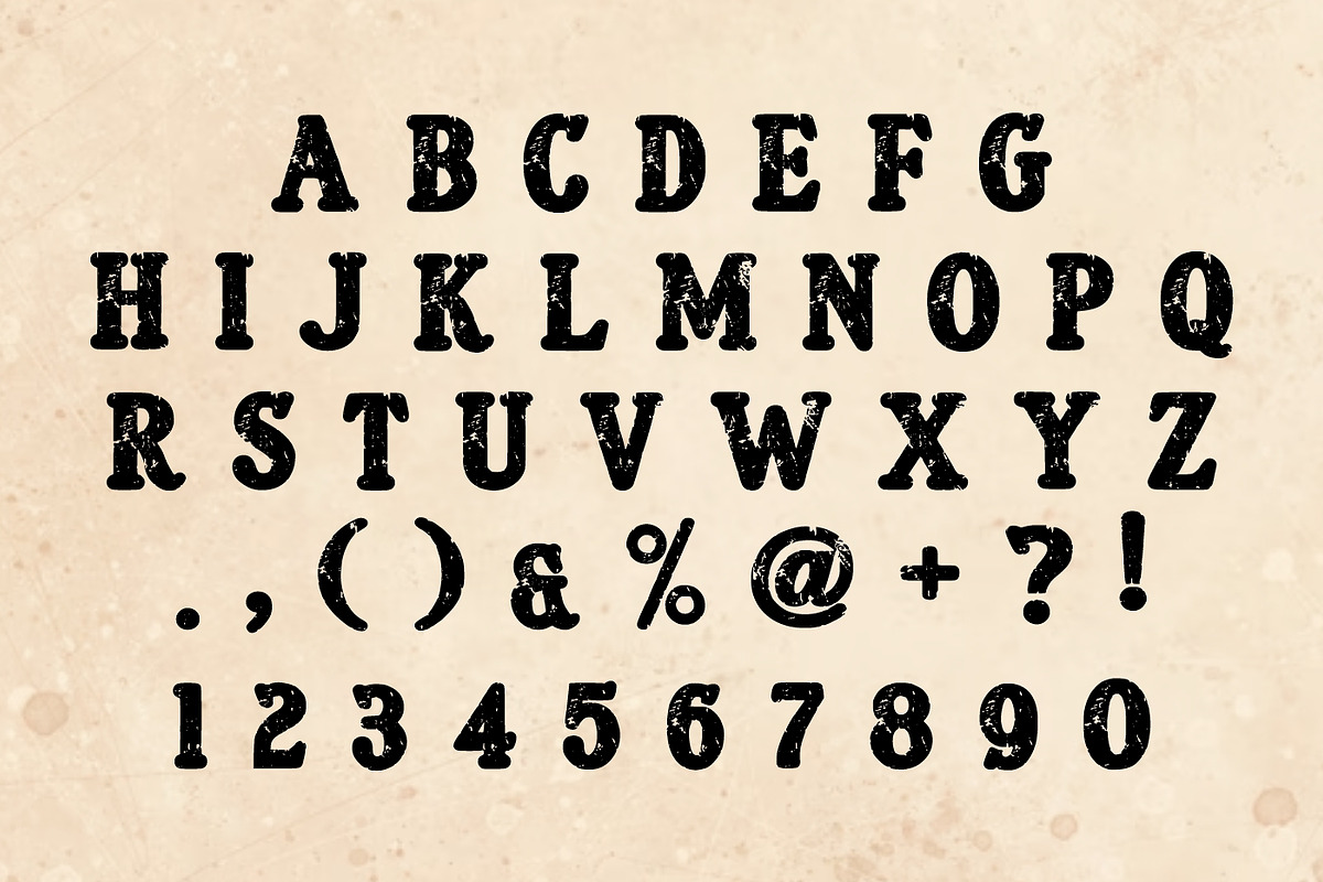 Texas Distress Vintage Font, a Slab Serif Font by Fourteen Letter (Photo 3 of 6)