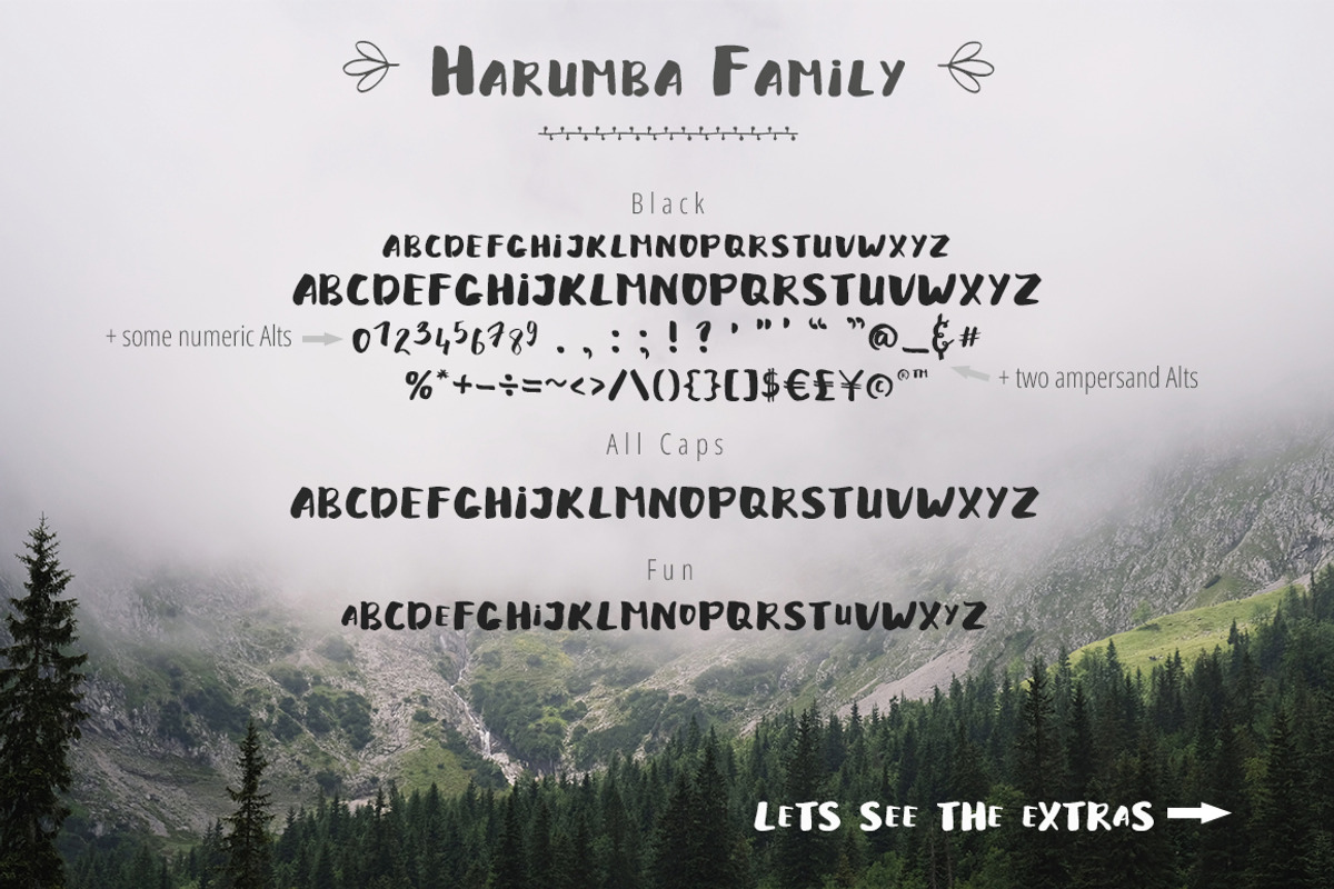 Harumba Brush font preview 4