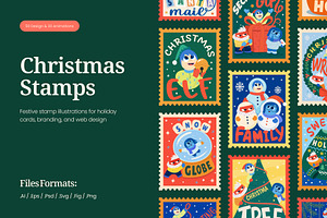 80 Christmas Stamp Bundle