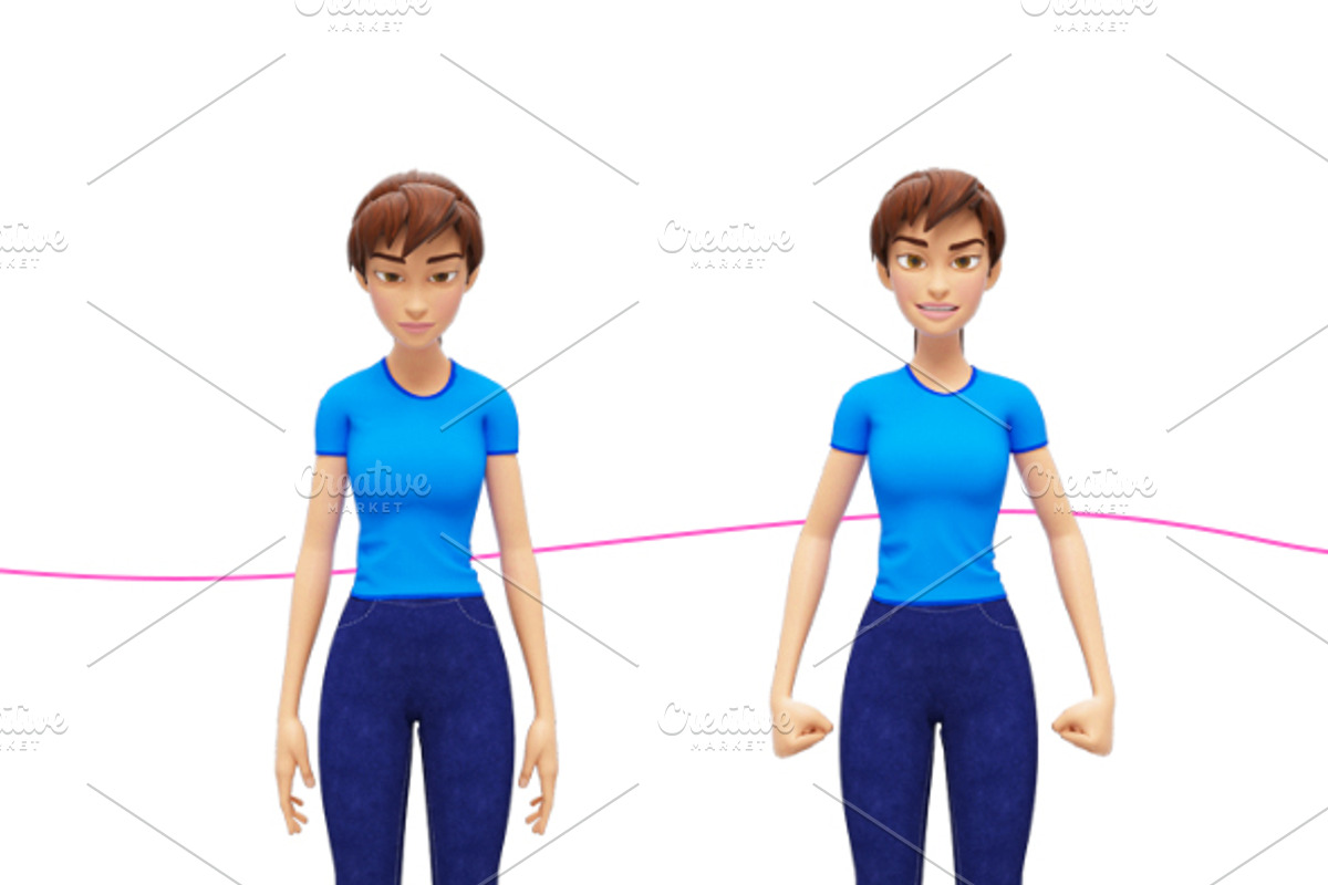 Jenny Cartoon 3D Character Promo Set, a Person Illustration by Oleg Ribar (Photo 25 of 26)