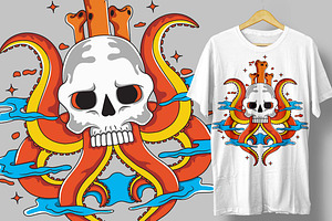 Skull Octopus Vector Illustration