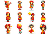 Quirky Girl New Year 2026 Clipart, an Illustration by Designking (Thumbnail 2 of 5)
