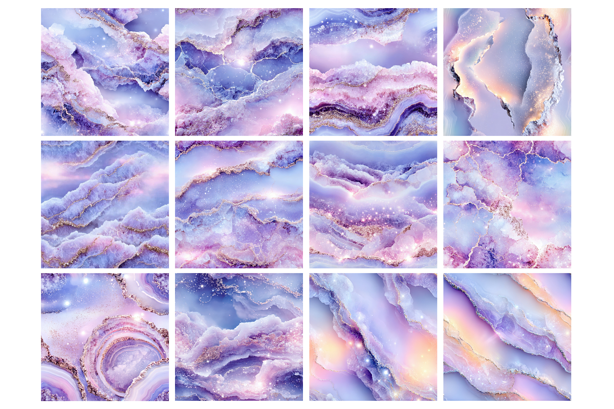 Amethyst Marble Seamless Papers, an Illustration by Mashimara (Photo 2 of 4)