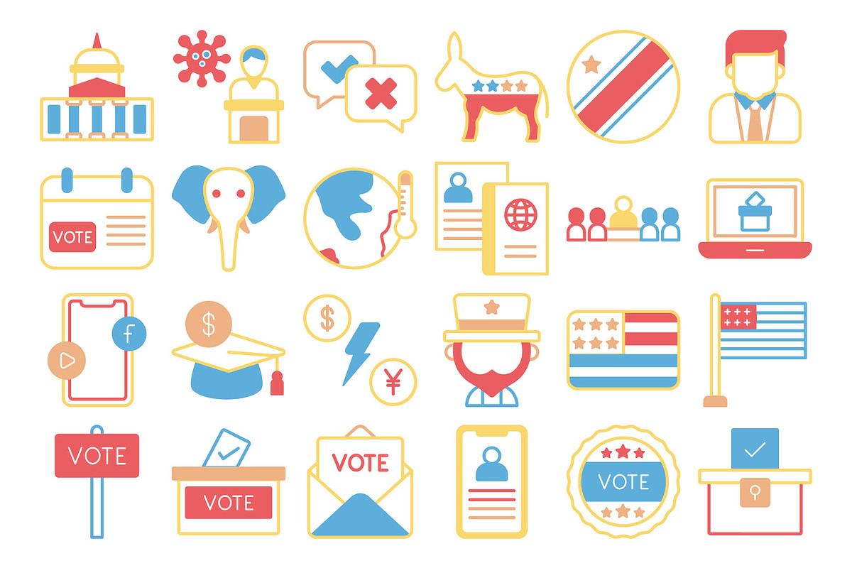 USA Election Vector Icons Pack, a Solid Icon by Vector Portal (Photo 3 of 5)
