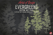 Vector Clip Art Evergreens Pack, an Illustration by Artistofdesign (Thumbnail 3 of 3)