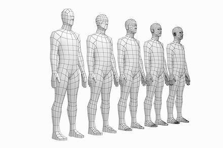 Natural Male Rest Pose 5 Meshes, a Characters & Person 3D Model by VK Studio