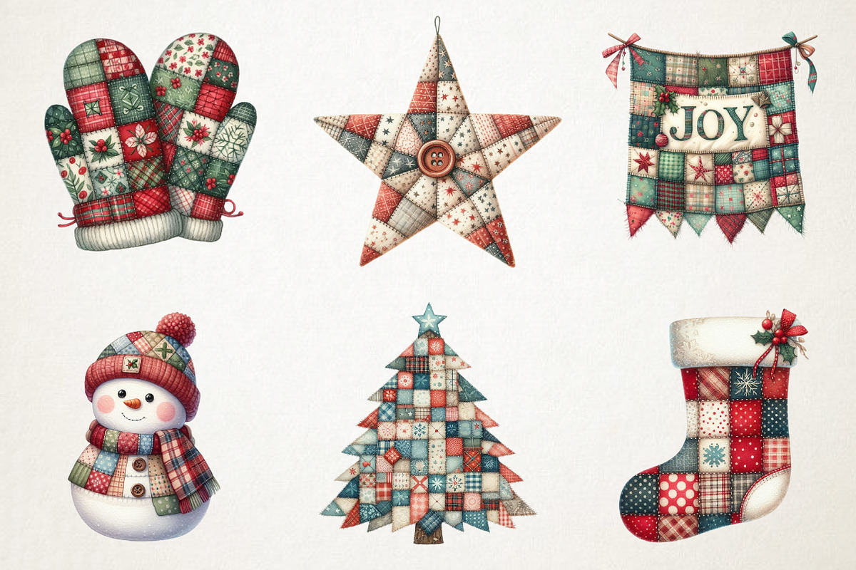 Patchwork Christmas Sublimation PNG, an Illustration by RobertsArt (Photo 7 of 7)