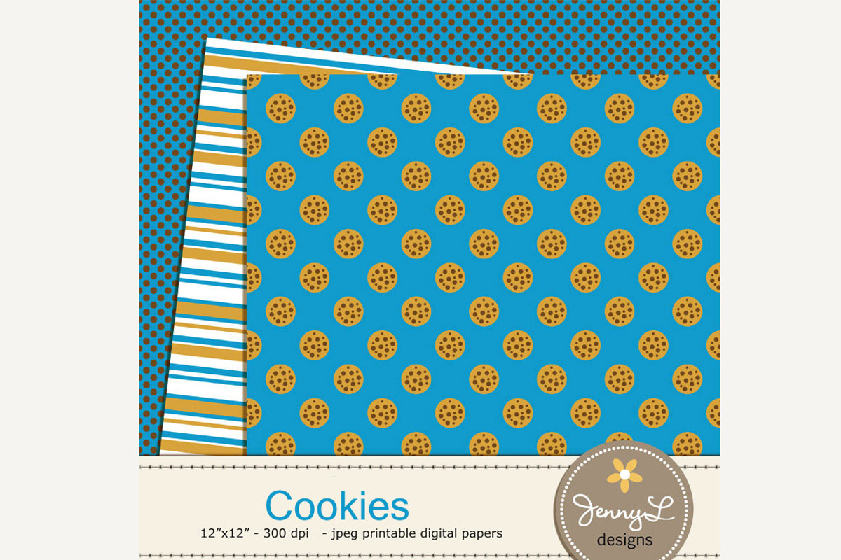 Cookie Digital Paper, a Pattern Graphic by JennyL Designs (Photo 3 of 3)
