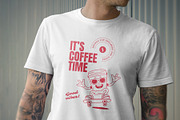 Retro Coffee Mascot T-Shirt Design, a Food Illustration by Vasya Kobelev (Thumbnail 4 of 6)