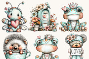 Whimsical Woodland Valentine Clipart, a Seasonal Illustration by Design Scotch (Thumbnail 3 of 8)