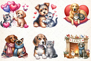 Watercolor Dog and Cat Cupol  Clipar, an Illustration by DreamCafeArt (Thumbnail 2 of 7)