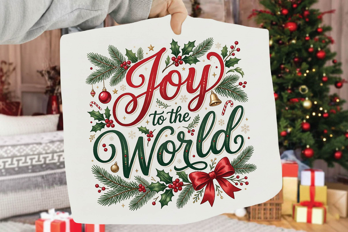 Joy to the World Christmas PNG, a Seasonal Illustration by DreamPrint404 (Photo 2 of 6)