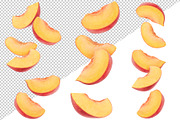 Flying cut peaches, an Object Graphic by Fruits+Veggies (Thumbnail 2 of 3)