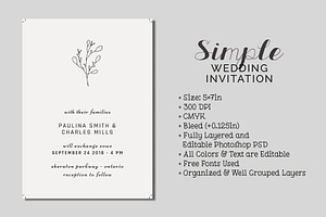 Simple Wedding Invitation, an Invitation Template by Cyrah's Collection