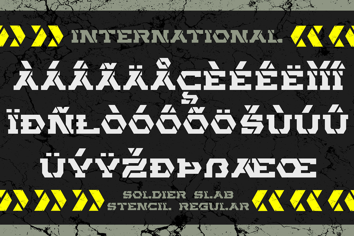Soldier Slab Stencil Font Duo, a Slab Serif Font by Alphabet Agency (Photo 5 of 8)