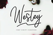 Westey, a Script Font by sizimon (Thumbnail 1 of 5)