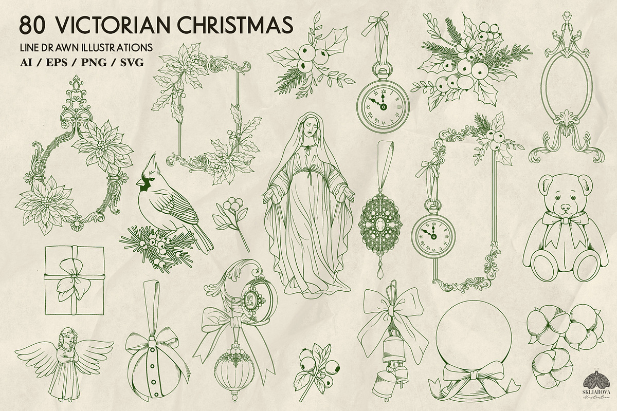 Victorian Christmas + Procreate, a Decorative Illustration by Skliarova (Photo 4 of 10)