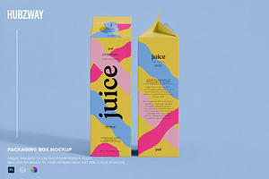 Two Juice Carton Boxes Mockup, an Advertising Mockup by Hubzway