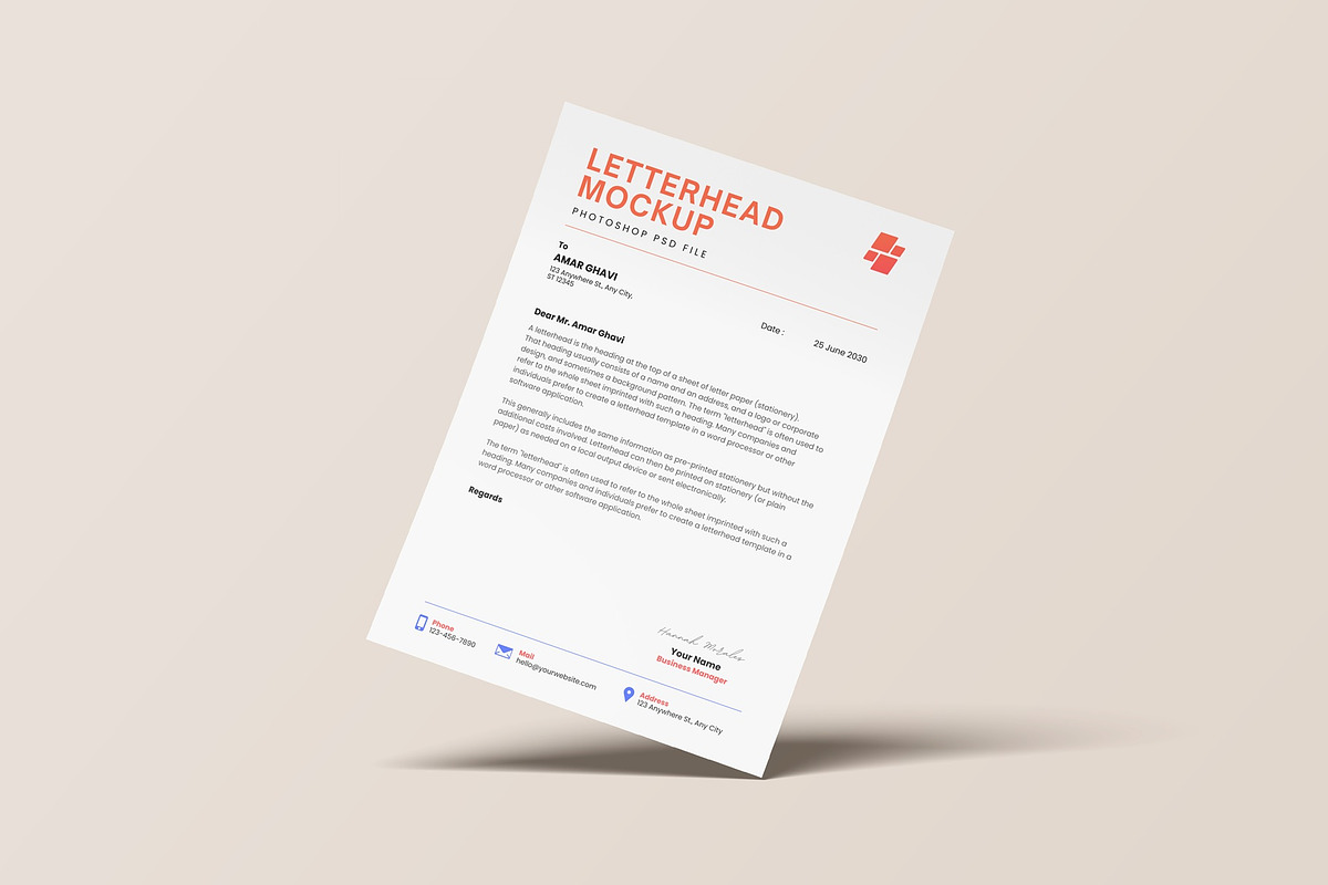 Letterhead Mockup, a Product Mockup by Sweetdady (Photo 4 of 6)