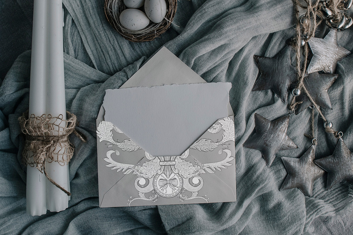 Blue floral FLORENCE- ornament set, a Decorative Illustration by Moonflora (Photo 6 of 8)