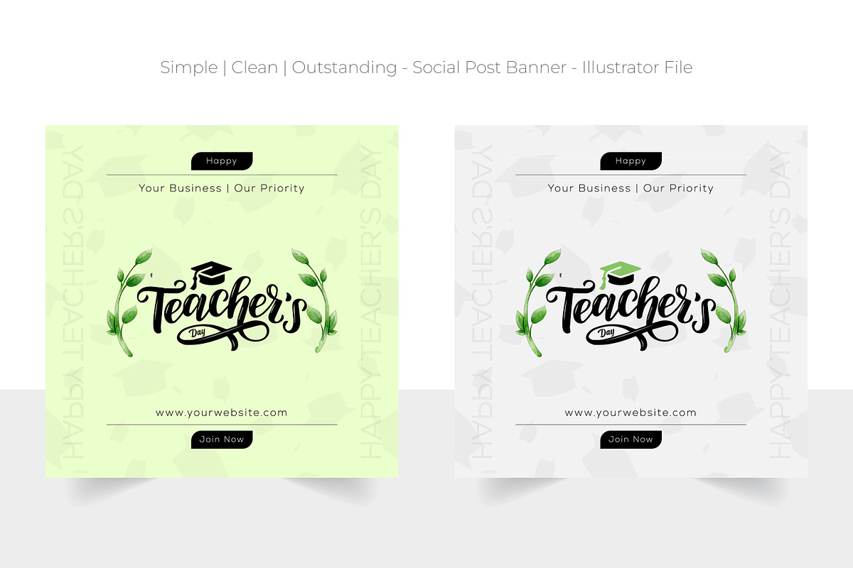 Teacher's Day Social Media Post, a Social Media Template by Tahnix Creative