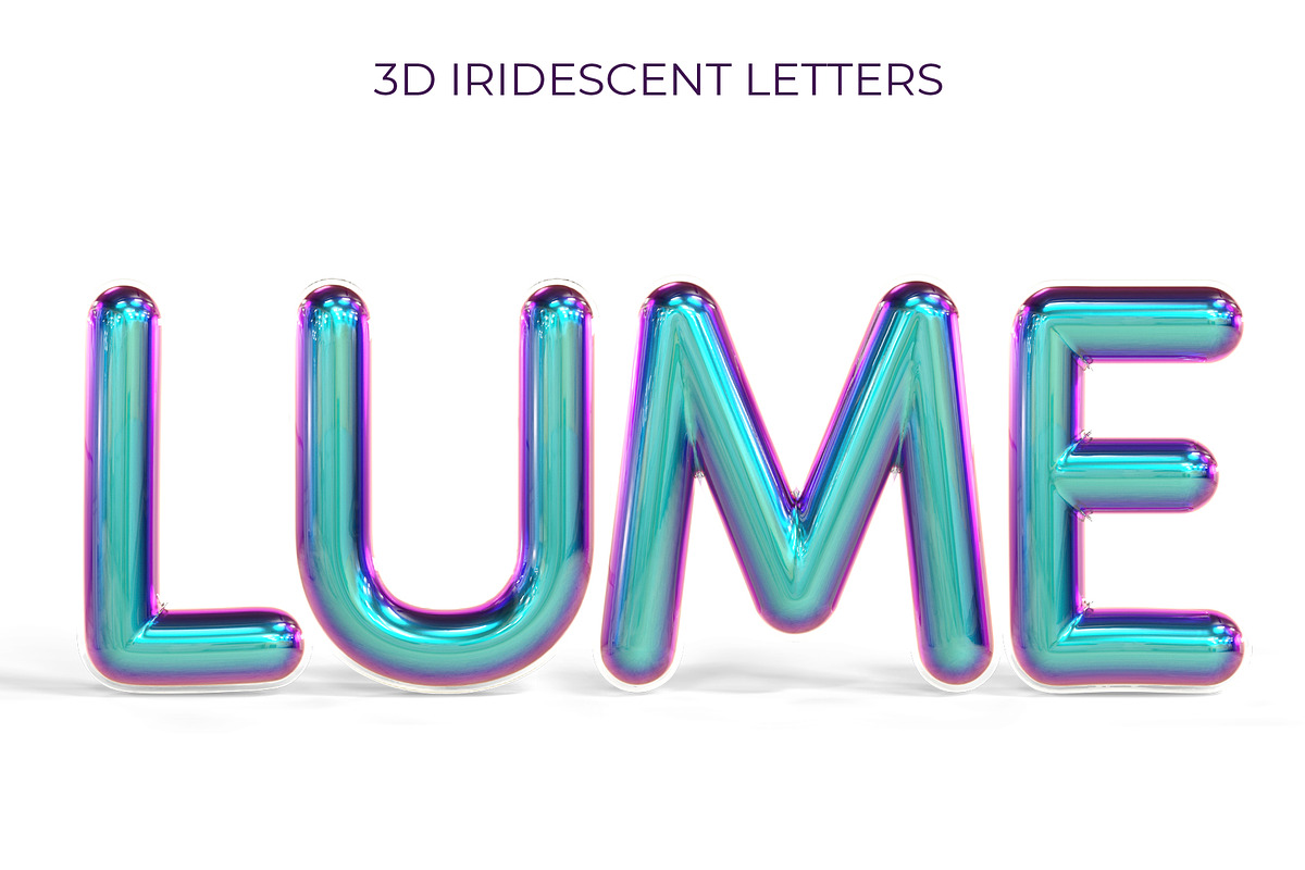 Iridescent Glass 3D Type Alphabet, an Object Graphic by Transfuchsian (Photo 2 of 8)
