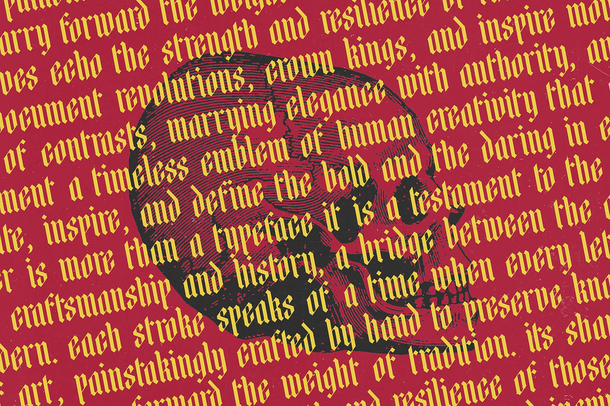 Boombie Stylish Blackletter Font, a Blackletter Font by timelesstype.co (Photo 9 of 20)